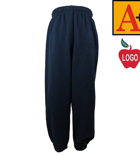 Embroidered Navy Blue Sweatpants #6252