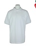 Embroidered White Short Sleeve Pique Polo #8761-1832-Grade K-8