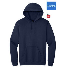 Embroidered Navy Hooded Sweatshirt With Anniversary Logo #18500