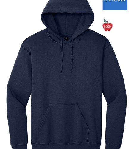 Embroidered Navy Hooded Sweatshirt With Anniversary Logo #18500