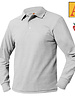 Embroidered Grey Long Sleeve Polo #8766-1809