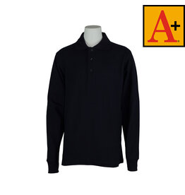School Apparel Navy Long Sleeve Pique Polo #8766-00