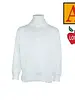 Embroidered White Long Sleeve Polo Shirt #8326