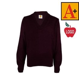 School Apparel A+ Wine Pullover Sweater #6500