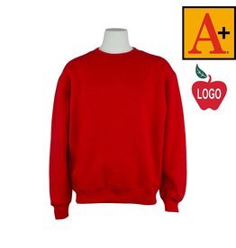 Embroidered Red Crewneck Sweatshirt #6254-1854