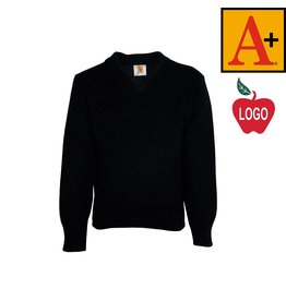 Embroidered Navy Blue Pullover Sweater #6500-1840