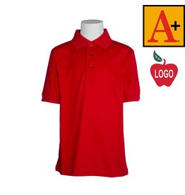 Embroidered Red Short Sleeve Interlock Polo #8320-1842-Grade JR.K-1, 4-8