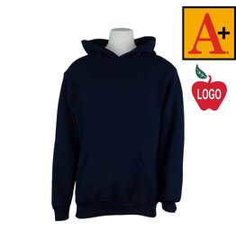 Embroidered Navy Blue Hooded Pullover Sweatshirt #6246