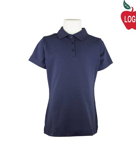 Embroidered Navy Short Sleeve Interlock Polo #7771