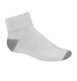 School Apparel A+ White / Grey Quarter Socks #166