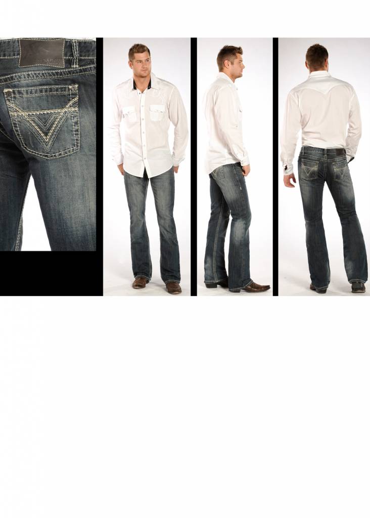 Rock and Roll Cowboy Men/'s Pistol Med Slim Bootcut Jeans M0P2602