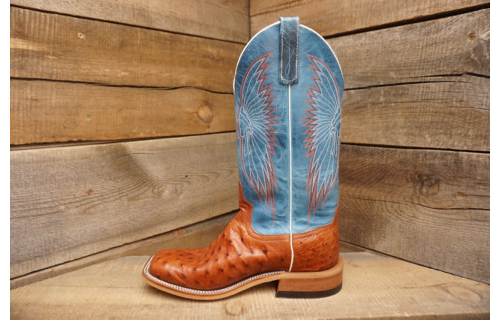 Anderson Bean Men's Pecan Full Quill Ostrich Boot