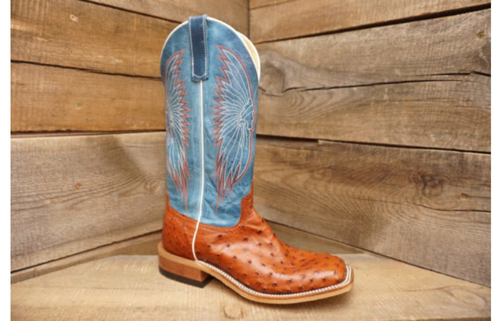 Anderson Bean Men's Pecan Full Quill Ostrich Boot