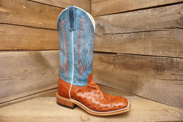 orange ostrich boots