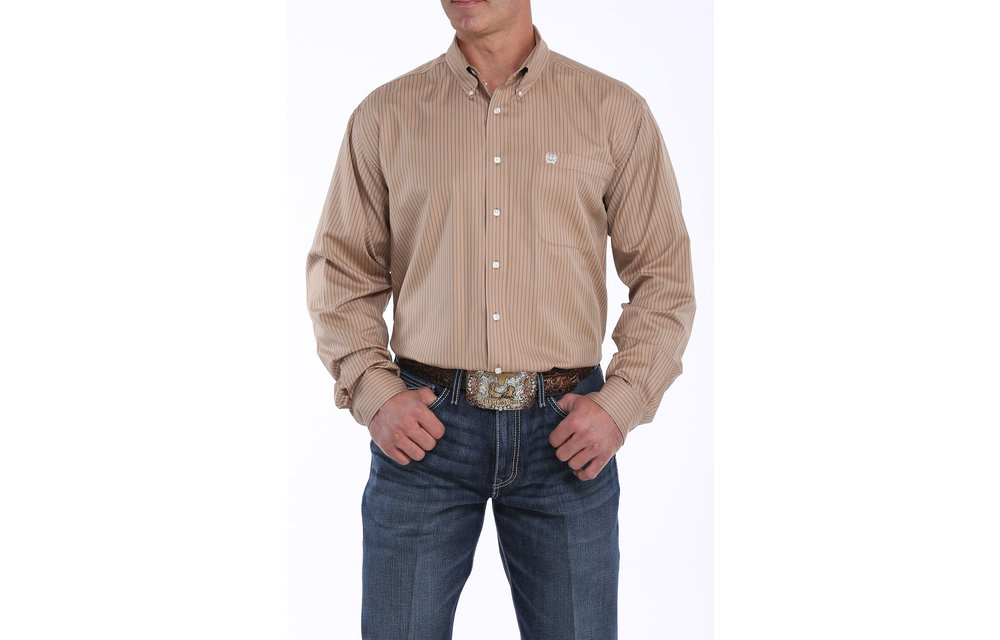 tan button up shirt