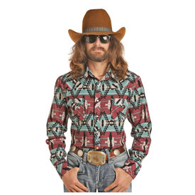 mens western aztec pullover