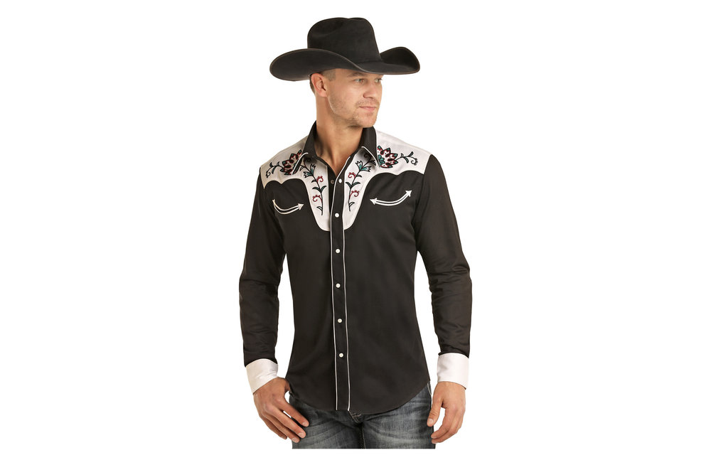 ROCK \u0026 ROLL BLACK EMB YOLK LS B2S3093 