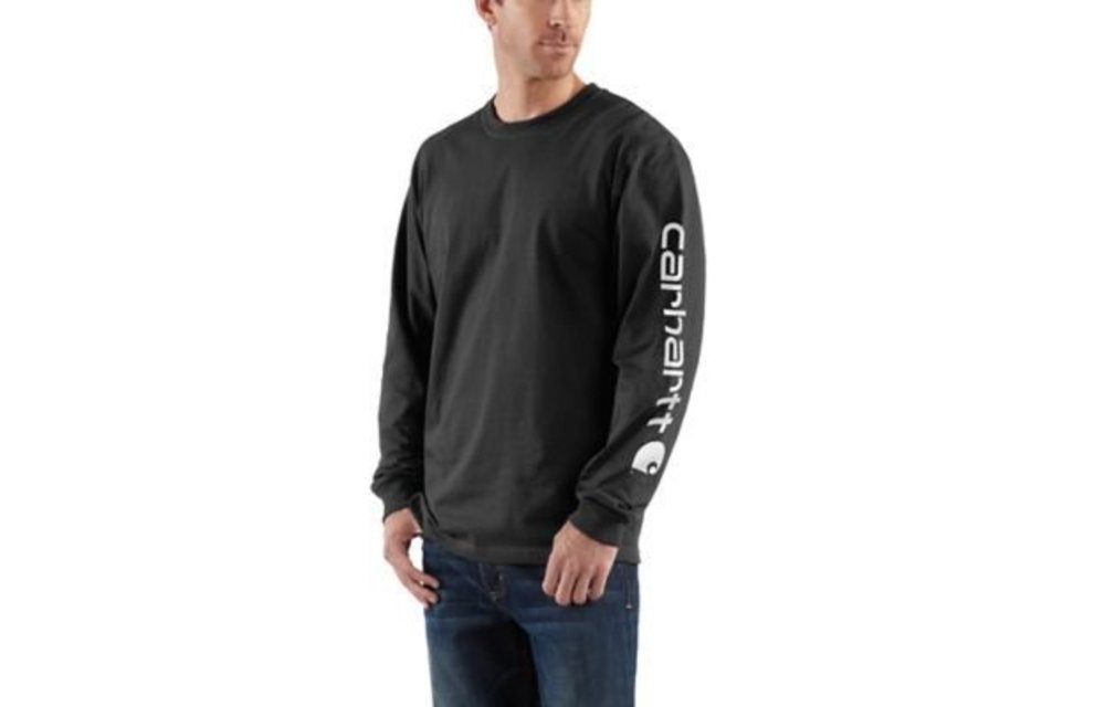 Carhartt Men's Carhartt Long Sleeve Graphic Logo T-Shirt K231-BLK Big ... Tall Long Sleeve T Shirts Mens