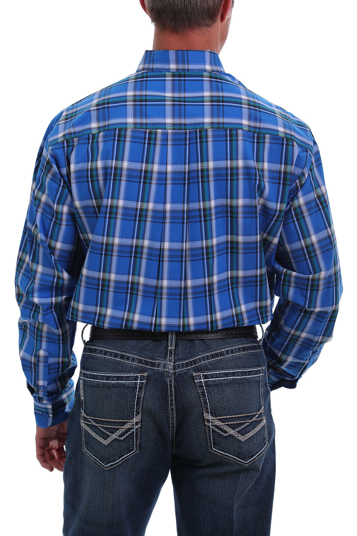 Cinch Royal Blue Plaid LS MTW1105014 