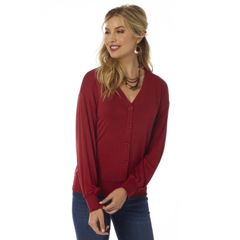 red v neck cardigan womens