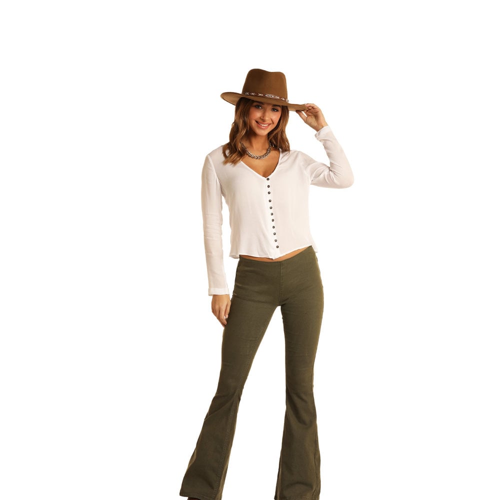 WAY194167 Bell Bottom Pants, Solid - Red/Green/White/Black - WAY