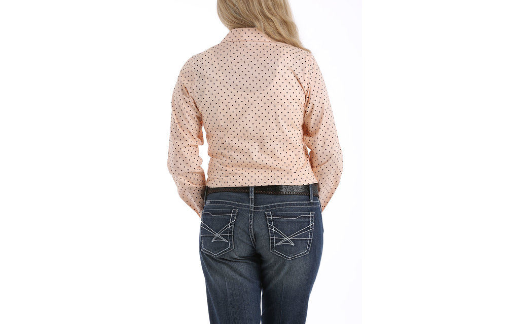 Cinch Women's Dot Print Button Down Shirt 2XL