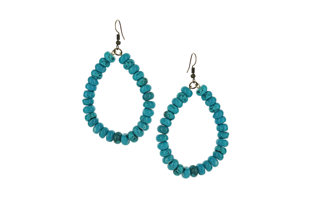 Montana Silversmiths Boho Blue Bead Teardrop Attitude Earring
