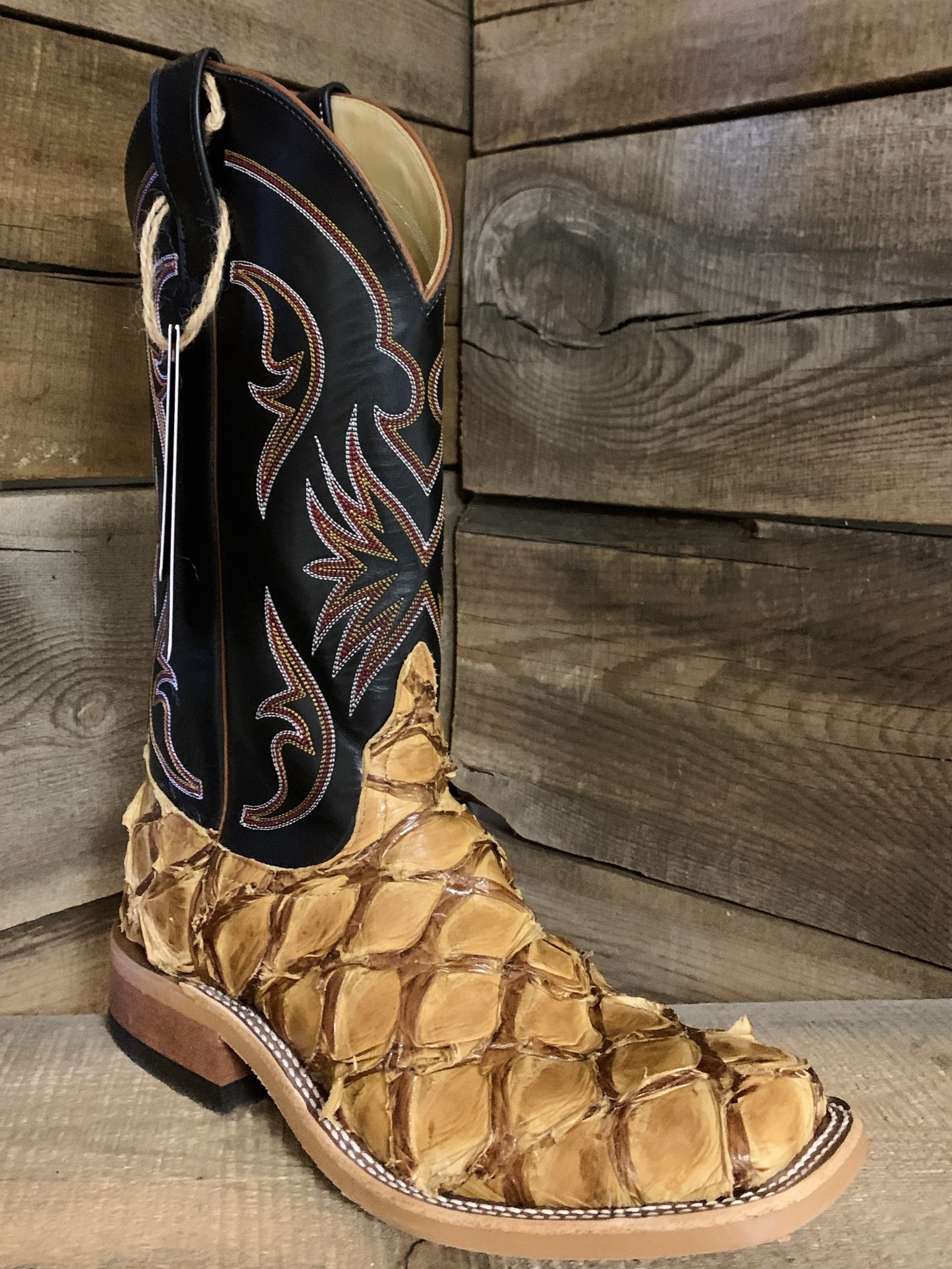 Vintage Anderson Bean Black & Bronze Metallic Cowboy Boots / men's