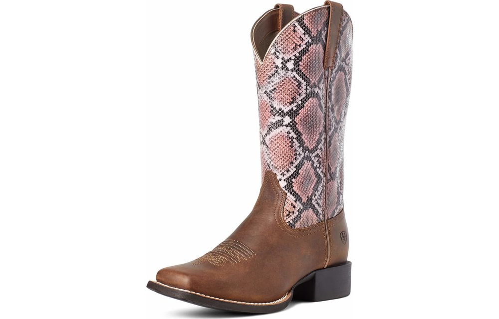 ariat pink and brown boots