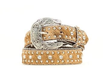 B.B. Simon Hair on Hide Bling Belt