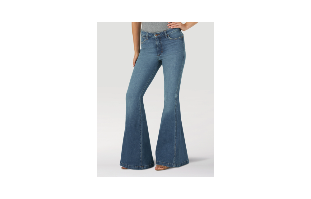 Wrangler Women's Light Wash Destructed Loose Flare Jeans