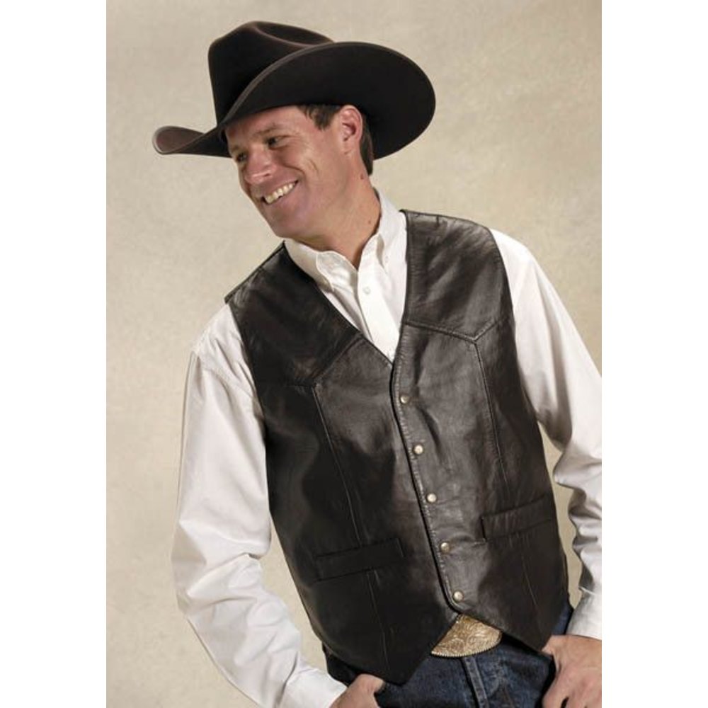 Roper Men's Roper Lamb Leather Vest 02-075-0520-0501BR