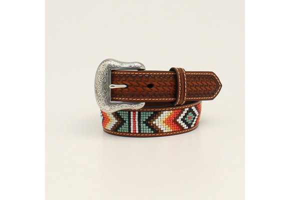 Nocona Men's Belt - Feather/Blue/White – W Western Texas