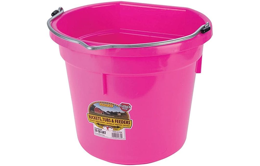 Little Giant Flat Back Plastic Bucket Teal 20 Quart