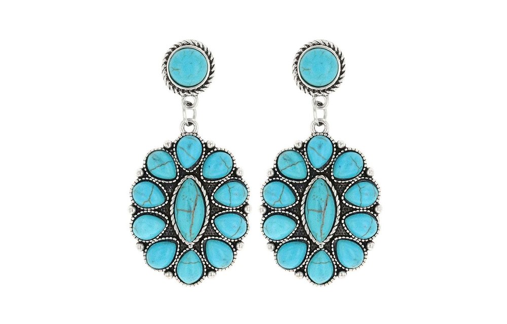 Trendy and Very Light Weighted Western Wear Leaf DEsigner Earrings with Big  Monalisa Stone- Light Blue !!! | Sowjy - The Online Jewelry Store