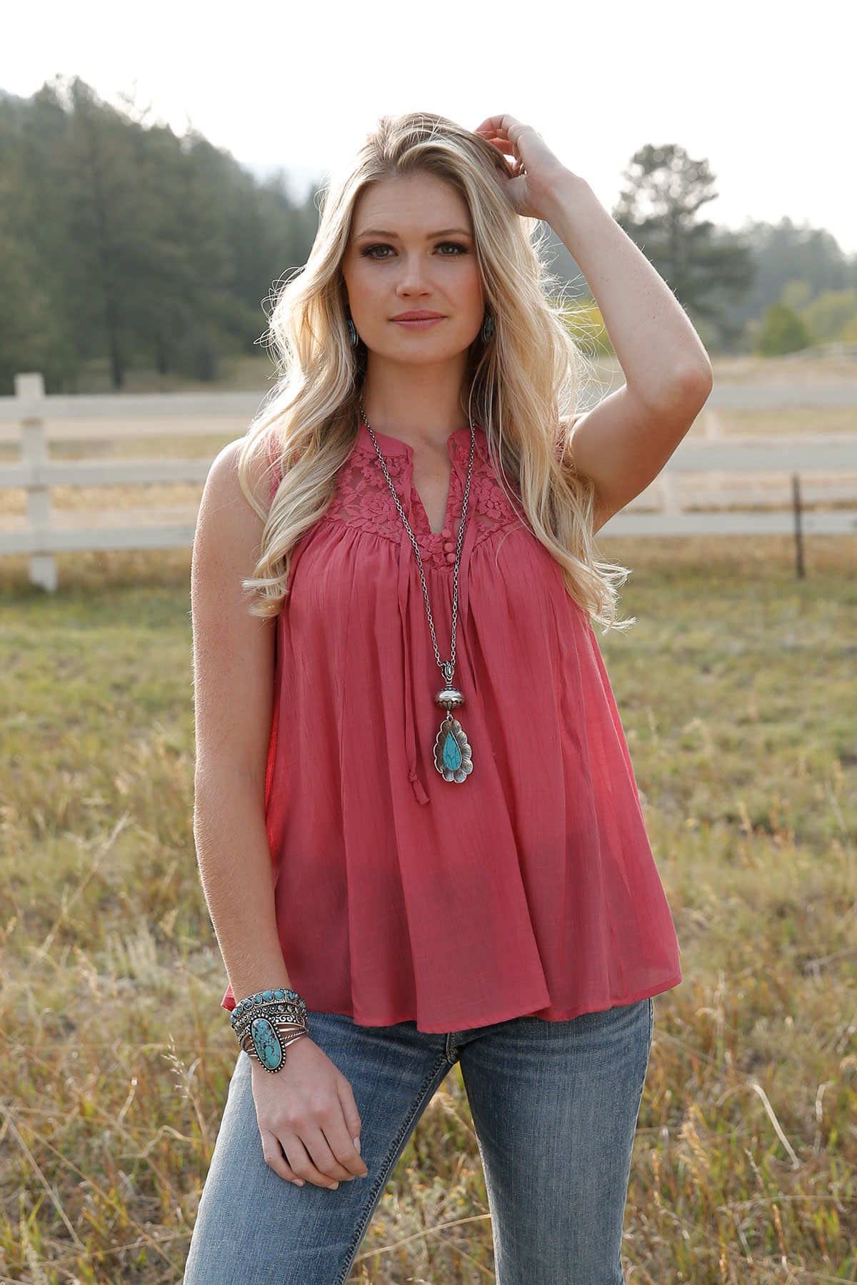 Cruel Girl Pink Sleeveless Ctw7296002 Corral Western Wear 