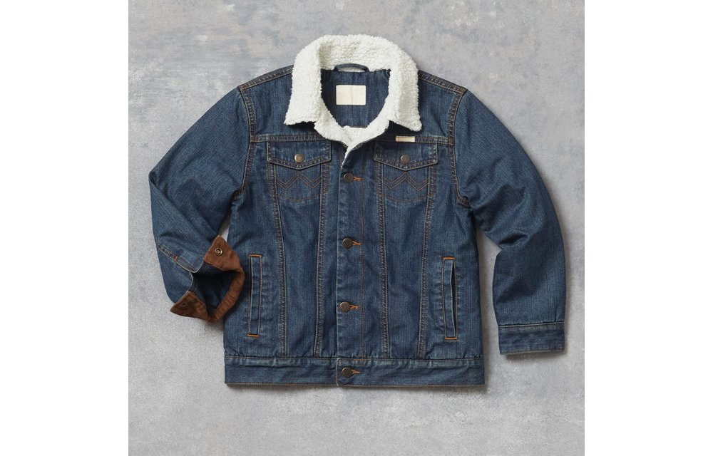 Wrangler Boys' Rustic Sherpa Lined Denim Jacket