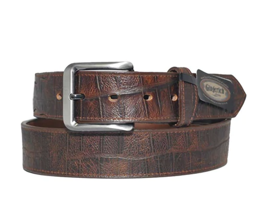 Ariat Men's Ostrich Print Belt 44 / Brown