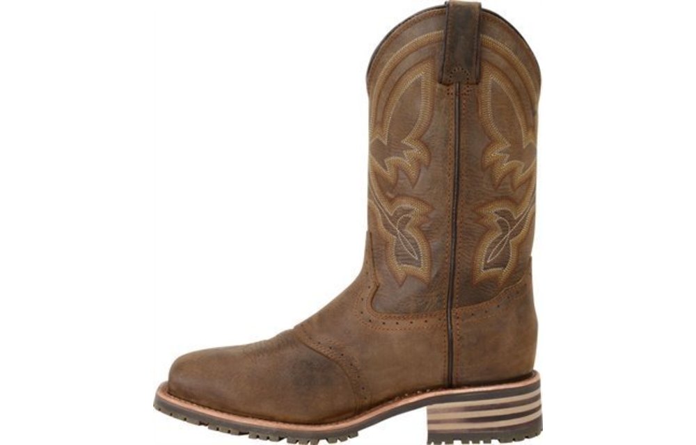 ariat men's distressed brown hybrid rancher cowboy boots