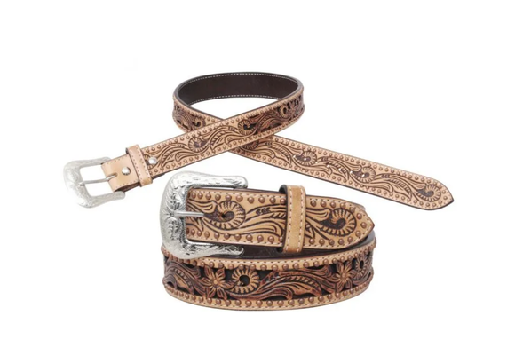 ARIAT BRN OST BELT A1024402 - Corral Western Wear