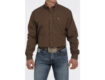 Cinch Mens Long Sleeve Print Brown, XL - MTW1105610