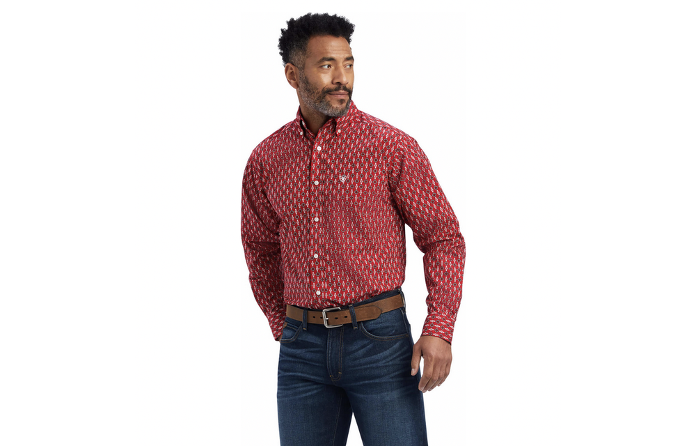 Ariat Ariat Men's Noland Red Long Sleeve Shirt