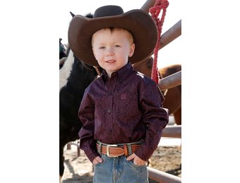 Cinch Boy s LS Purple Printed Shirt mtw7062299 Corral Western Wear
