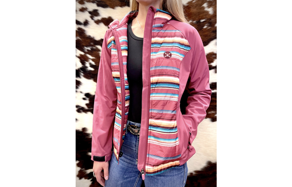 Hooey Ladies Pink Striped Softshell Jacket HJ102PKST - Corral Western Wear