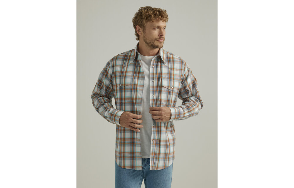 WRANGLER ORANGE PLAID 2330396 - Corral Western Wear