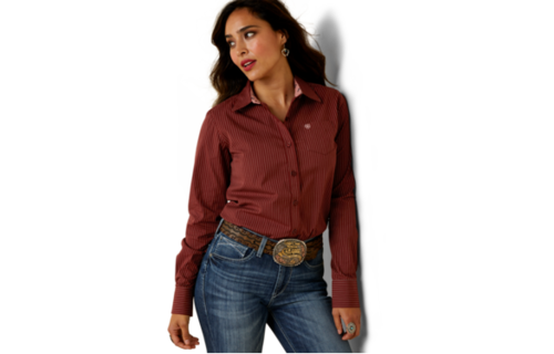 Ariat Ariat Women s Pinstripe Wrinkle Resist Kirby Stretch Button Down Shirt