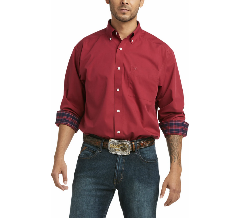 Ariat Men's Solid Twill Shirt - Pink