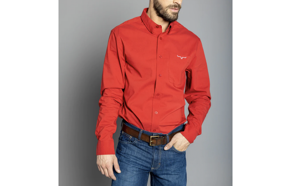 Kimes Ranch Men's Red Team Long Sleeve Shirt