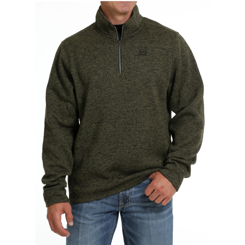 Cinch Men's Olive 1/4 Zip Sweater mwk1080012