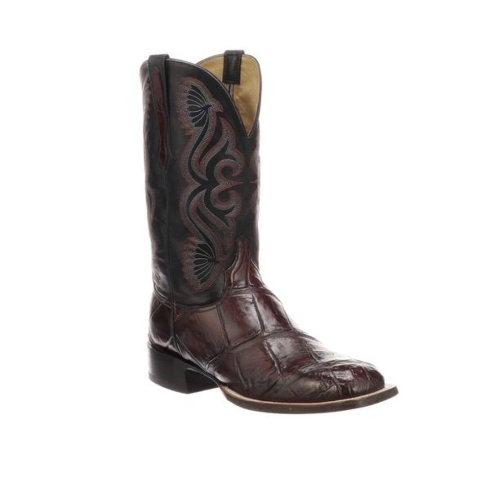 LUCCHESE ROY GIANT GATOR BLK CHERRY 